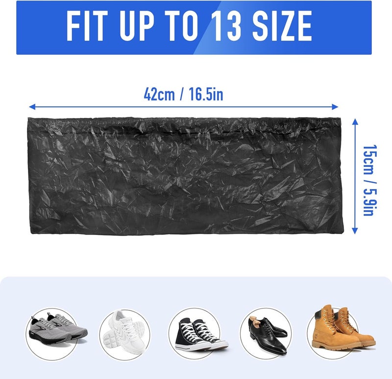squish Shoe Covers Disposable Non-Slip, 200 Pack 6g Thick Booties Cover, Waterproof Slip Resistant Disposable Shoe Covers Durable Protector Covers for Indoors and Outdoors Fit Up to 13 Size (Black) - Image 5